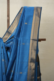 Teal Blue Maheshwari Saree - SRTBMS944
