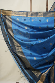 Teal Blue Maheshwari Saree - SRTBMS944