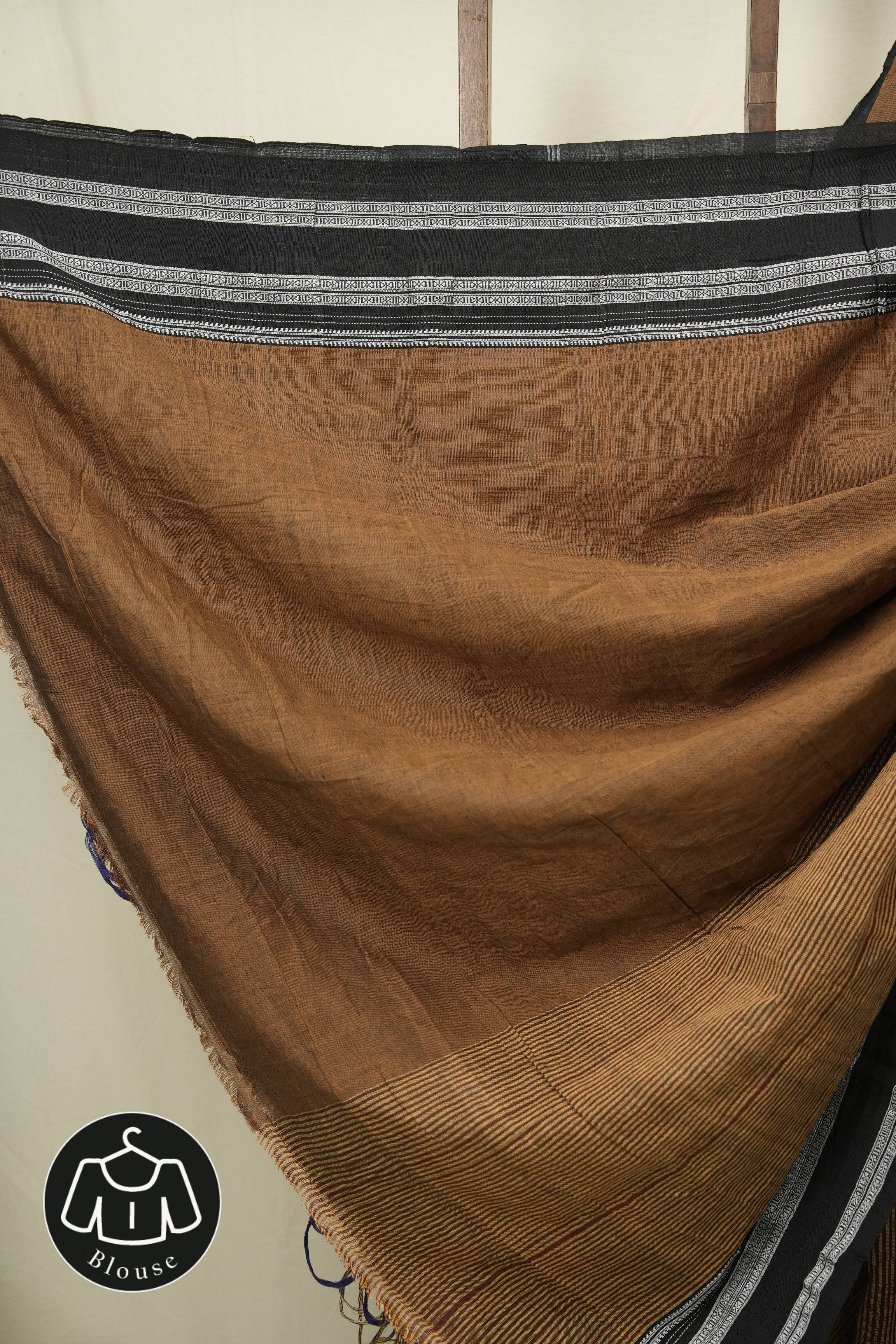 Brown Cotton Ilkal Saree - SRBCIS1005