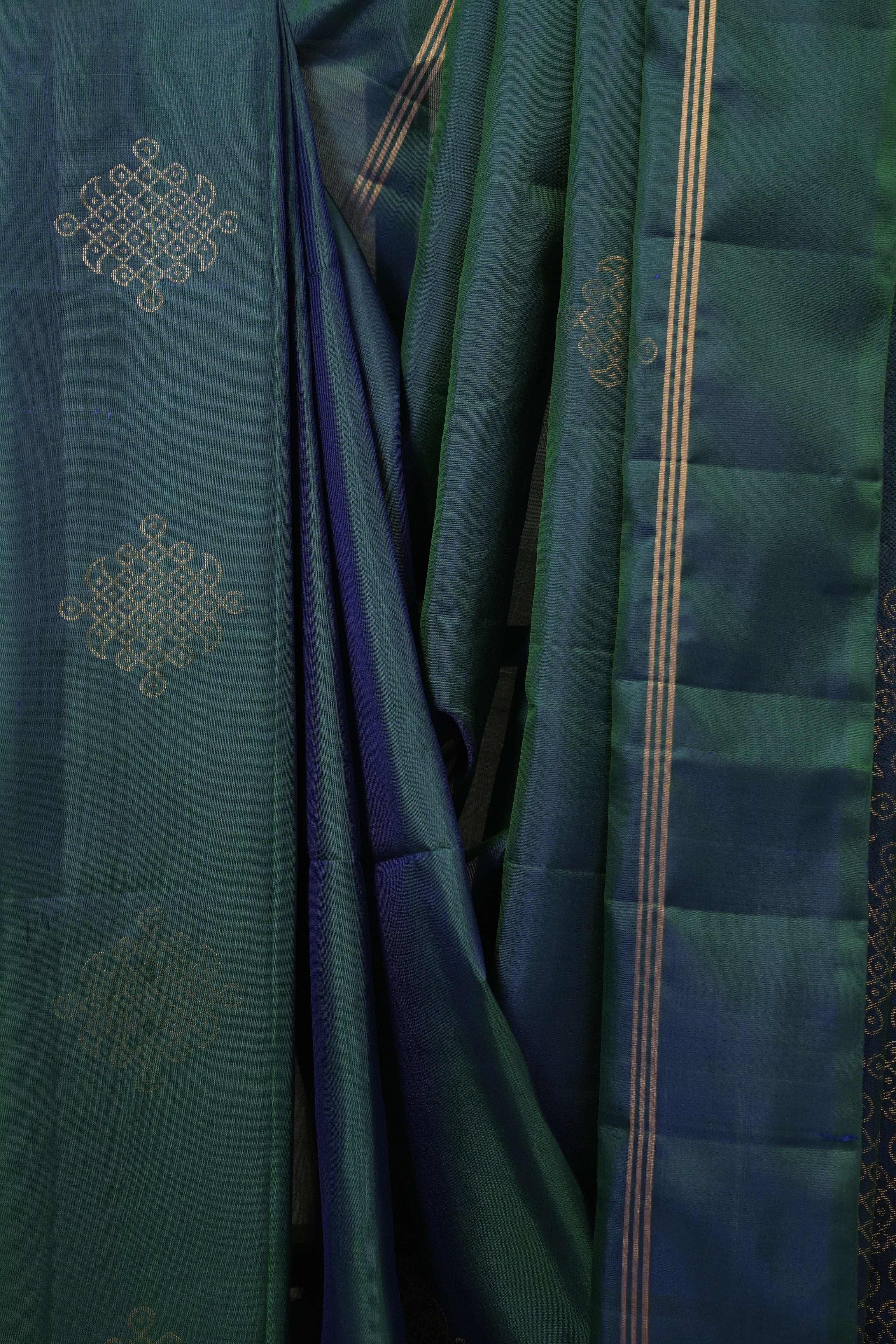 Peacock Green Soft Silk Saree - SRPGSSS428