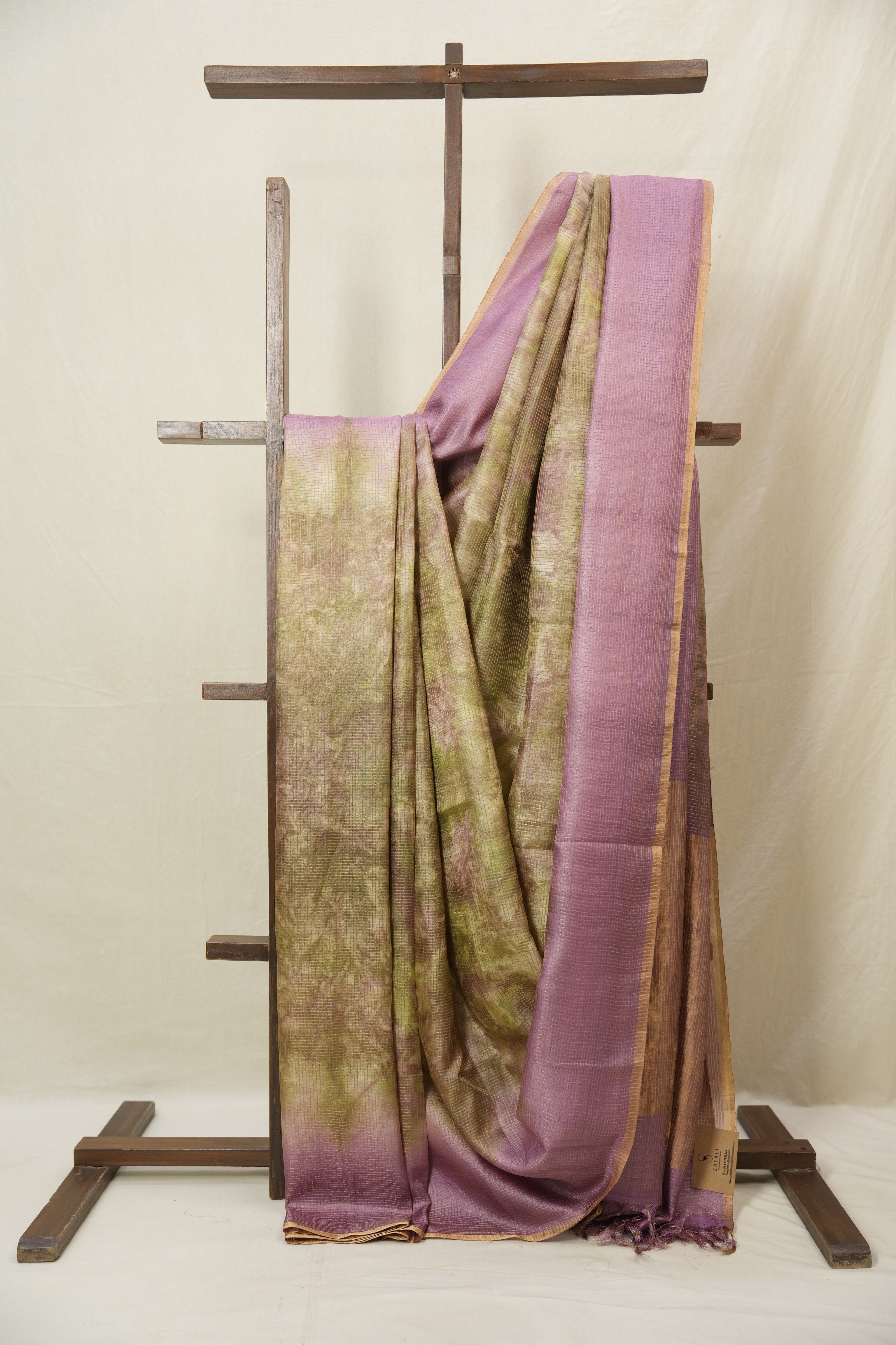 Dusty Pink Multicolor Tussar Silk Saree - SRDPMTSS1763