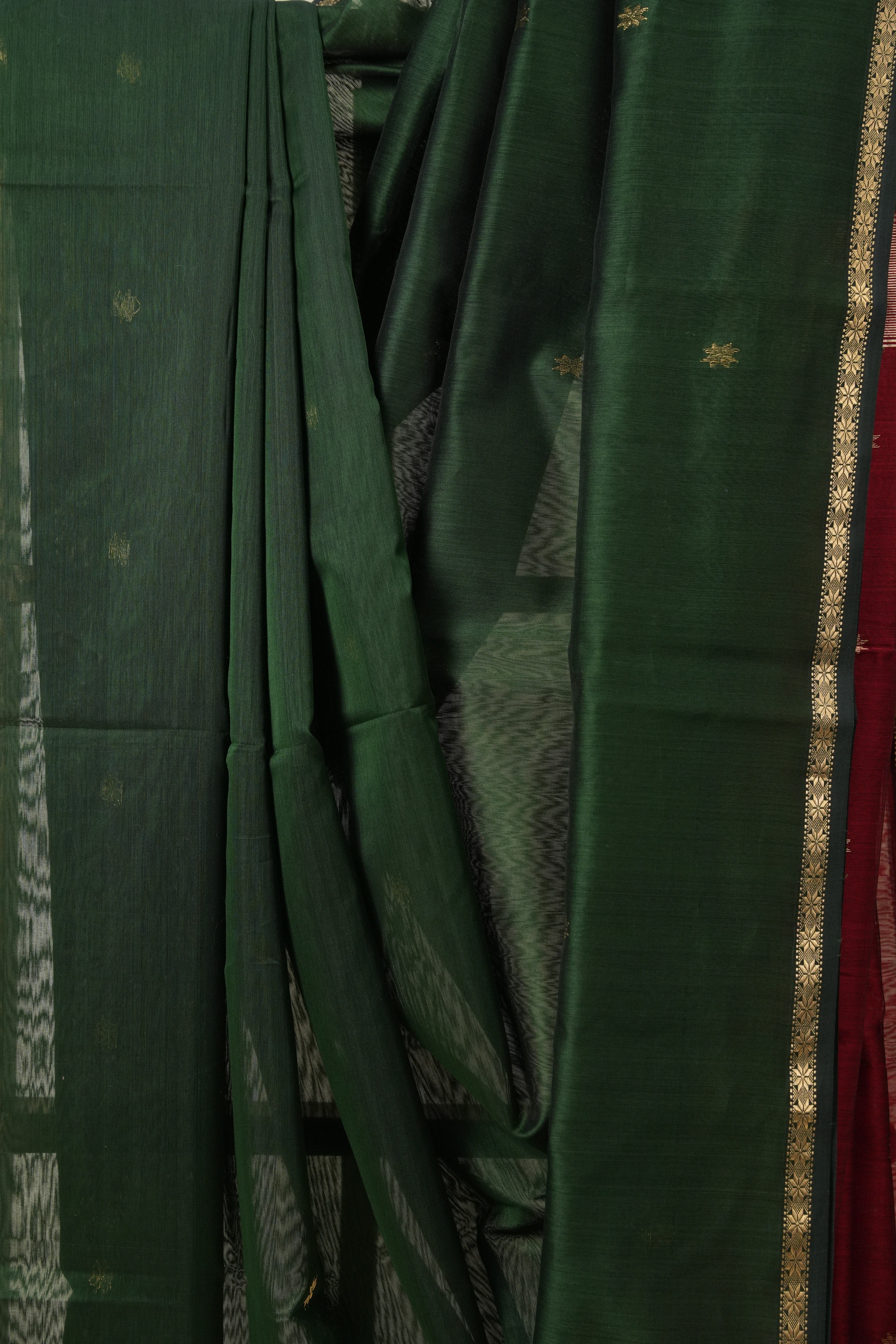 Green Maheshwari Saree - SRGMS655