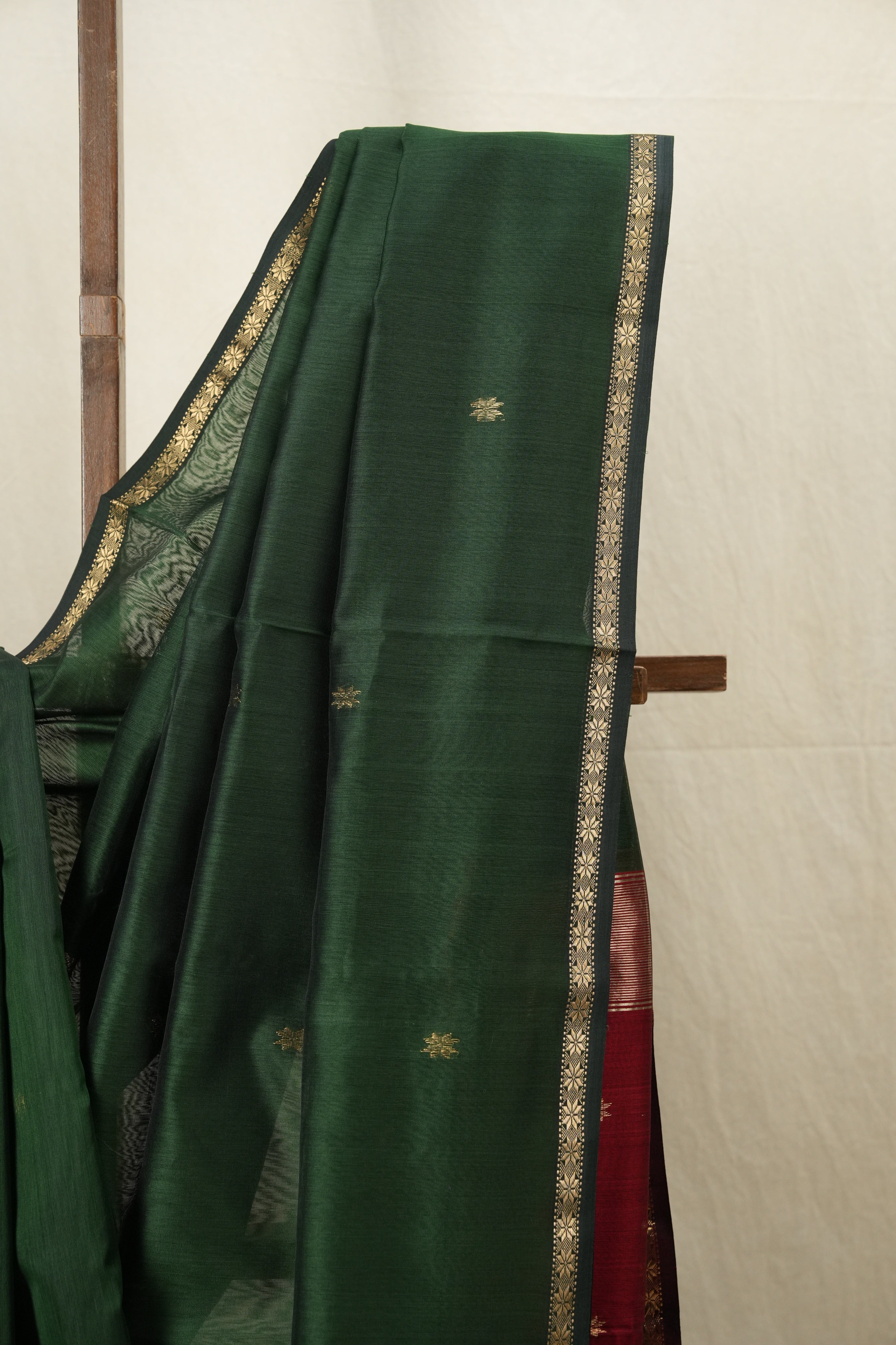 Green Maheshwari Saree - SRGMS655