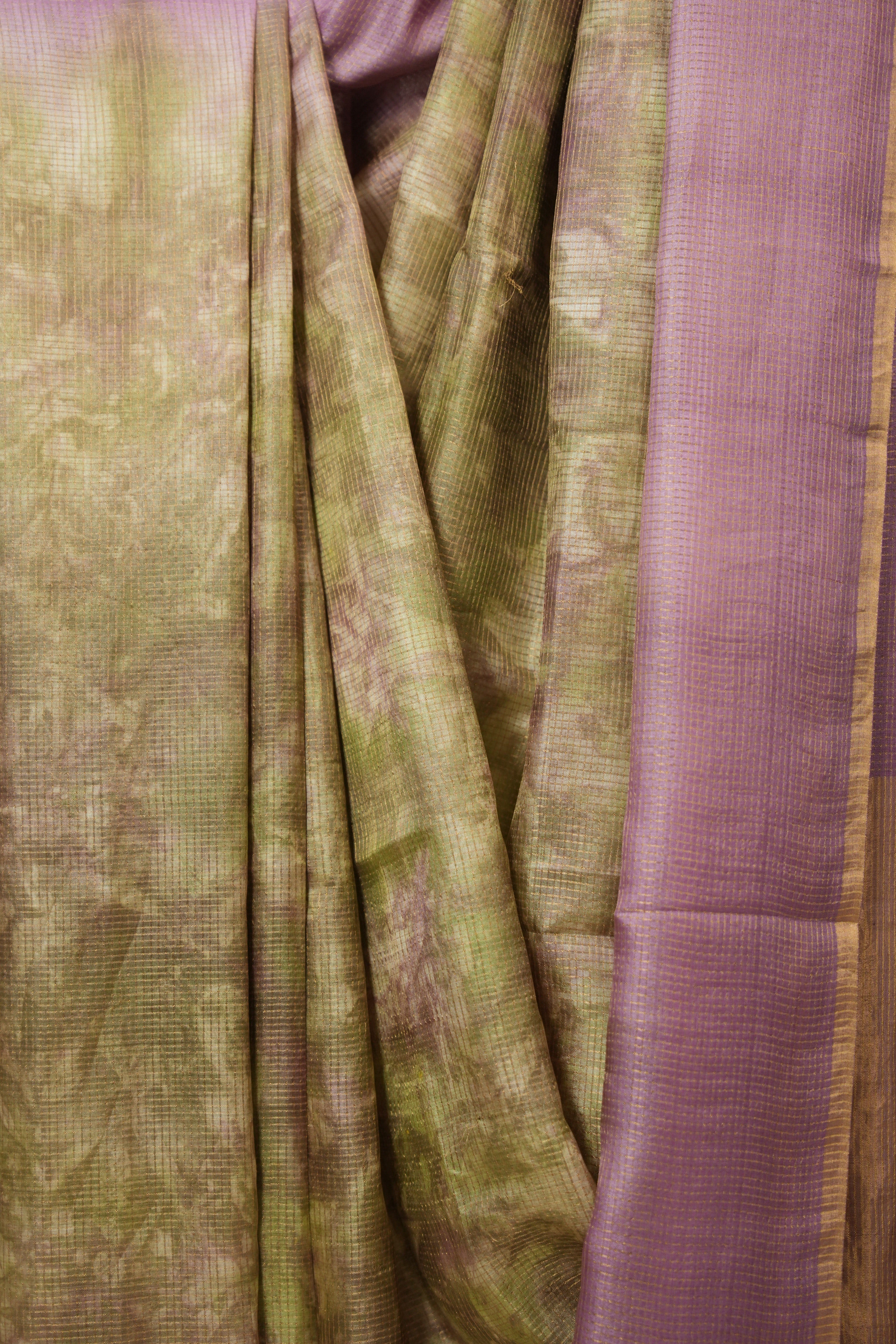 Dusty Pink Multicolor Tussar Silk Saree - SRDPMTSS1763