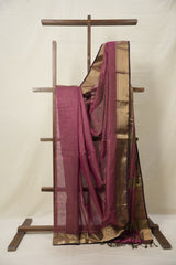 Magenta Maheshwari Tissue Saree - SRMMTS719