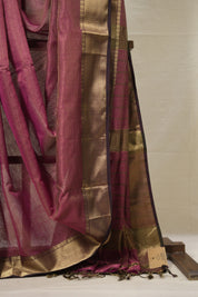 Magenta Maheshwari Tissue Saree - SRMMTS719