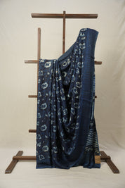 Black Blue HBP Modal Silk Saree - SRBBMSS508
