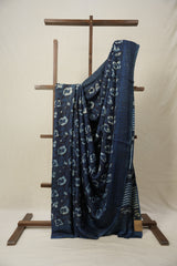 Black Blue HBP Modal Silk Saree - SRBBMSS508