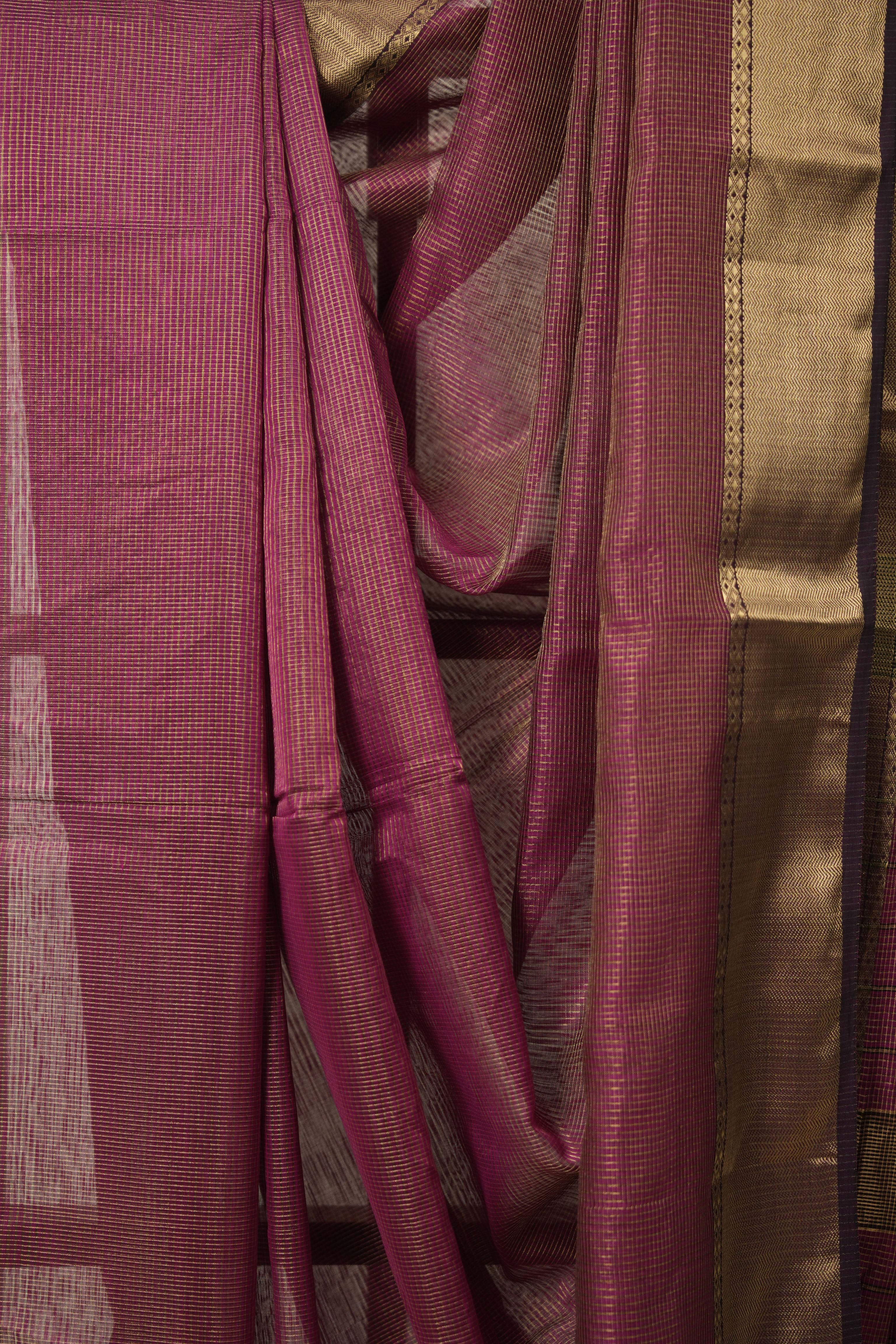Magenta Maheshwari Tissue Saree - SRMMTS719