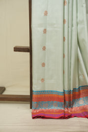 Sea Blue Banarasi Silk Saree - SRSBBSS992