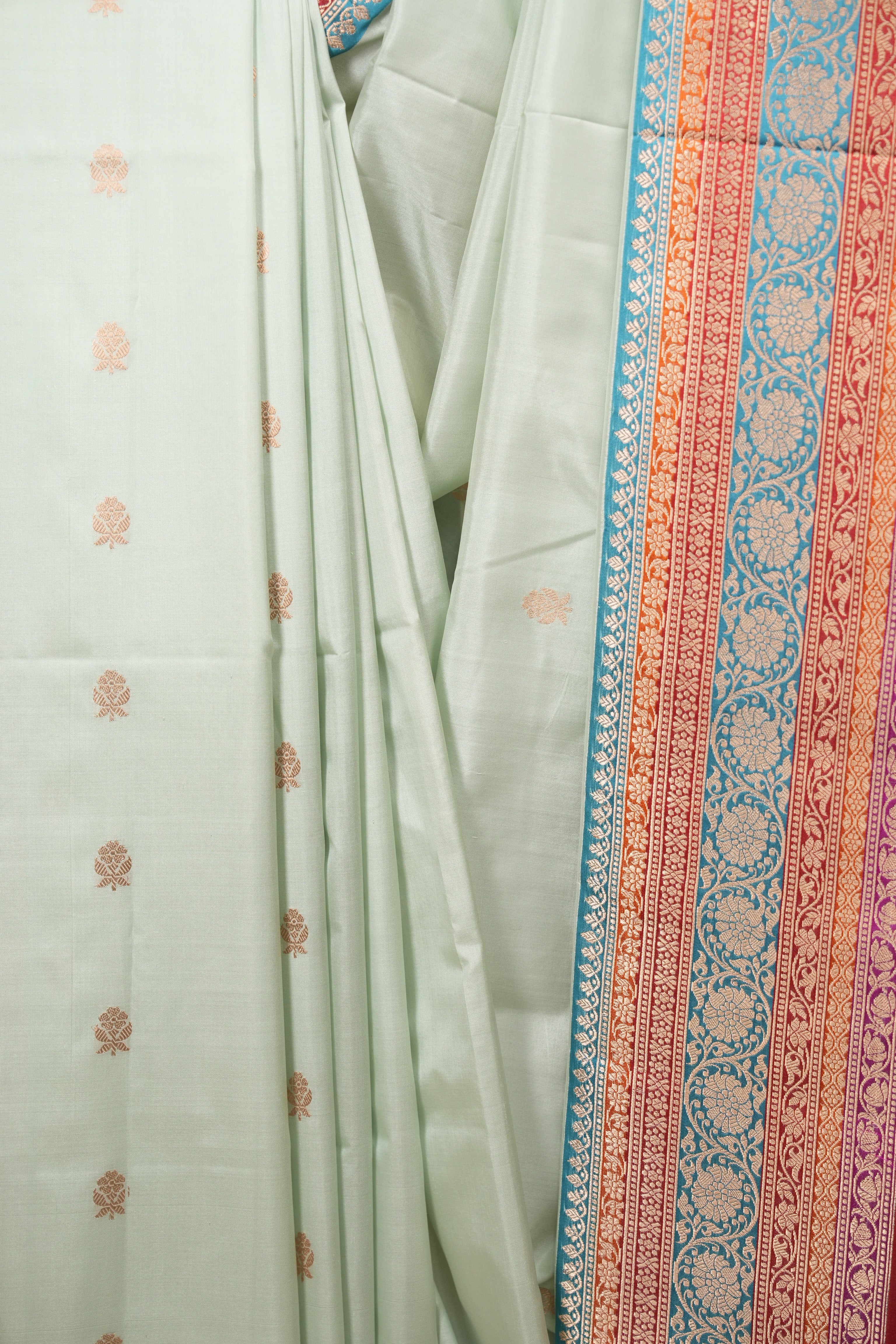 Sea Blue Banarasi Silk Saree - SRSBBSS992
