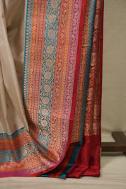 Cream Banarasi Silk Saree - SRCBSS993