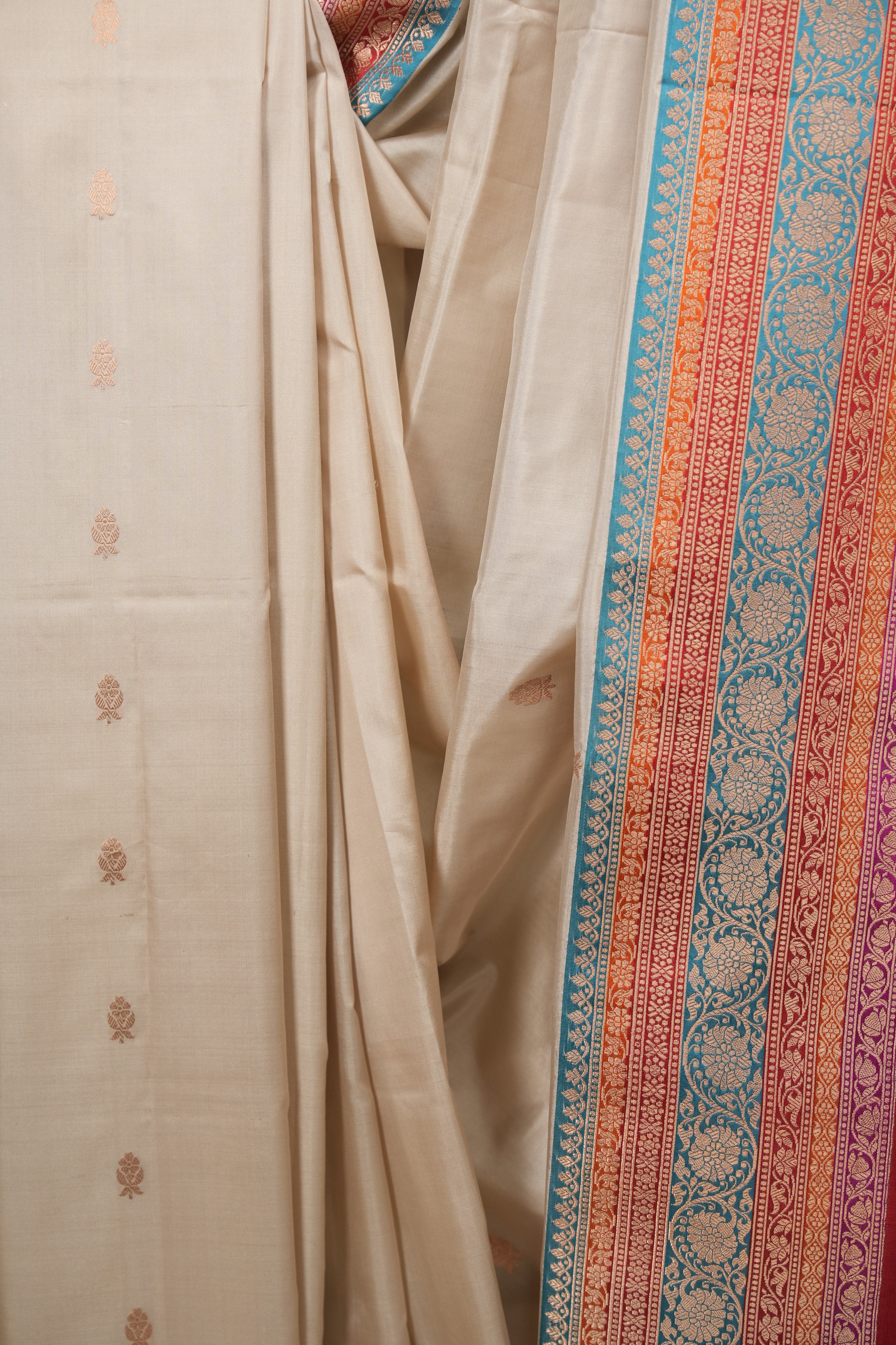 Cream Banarasi Silk Saree - SRCBSS993