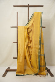 Yellow Maheshwari Tissue Saree - SRYMTS720