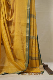 Yellow Maheshwari Tissue Saree - SRYMTS720