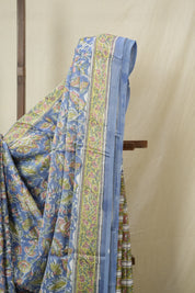 Powder Blue Floral Print HBP Modal Silk Saree - SRPBMSS568
