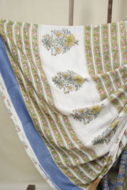 Powder Blue Floral Print HBP Modal Silk Saree - SRPBMSS568