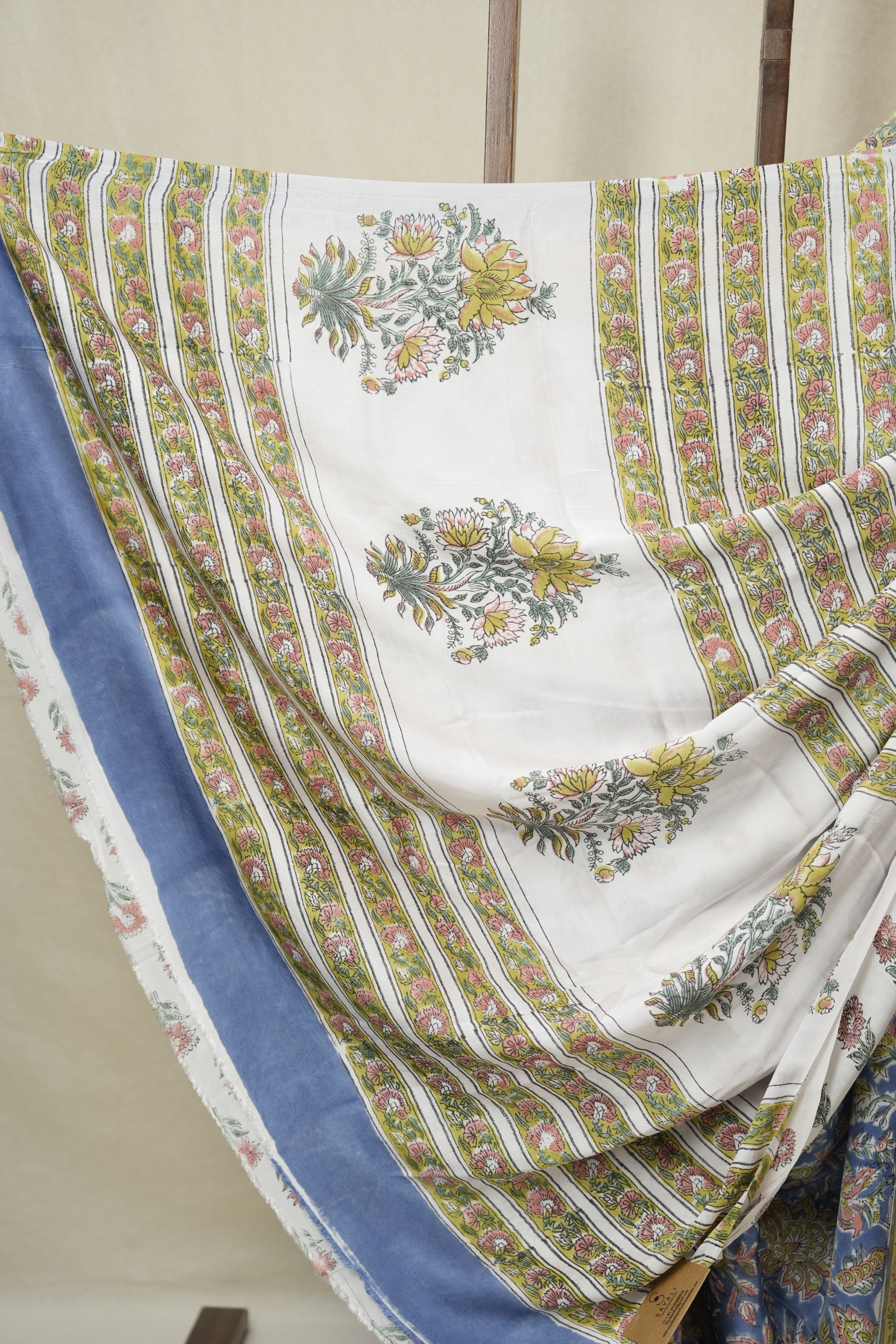 Powder Blue Floral Print HBP Modal Silk Saree - SRPBMSS568