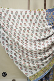 Powder Blue Floral Print HBP Modal Silk Saree - SRPBMSS568