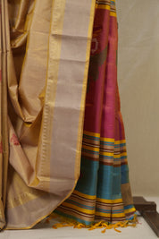 Sand Gold Mulberry Silk Saree - SRSGMSS07