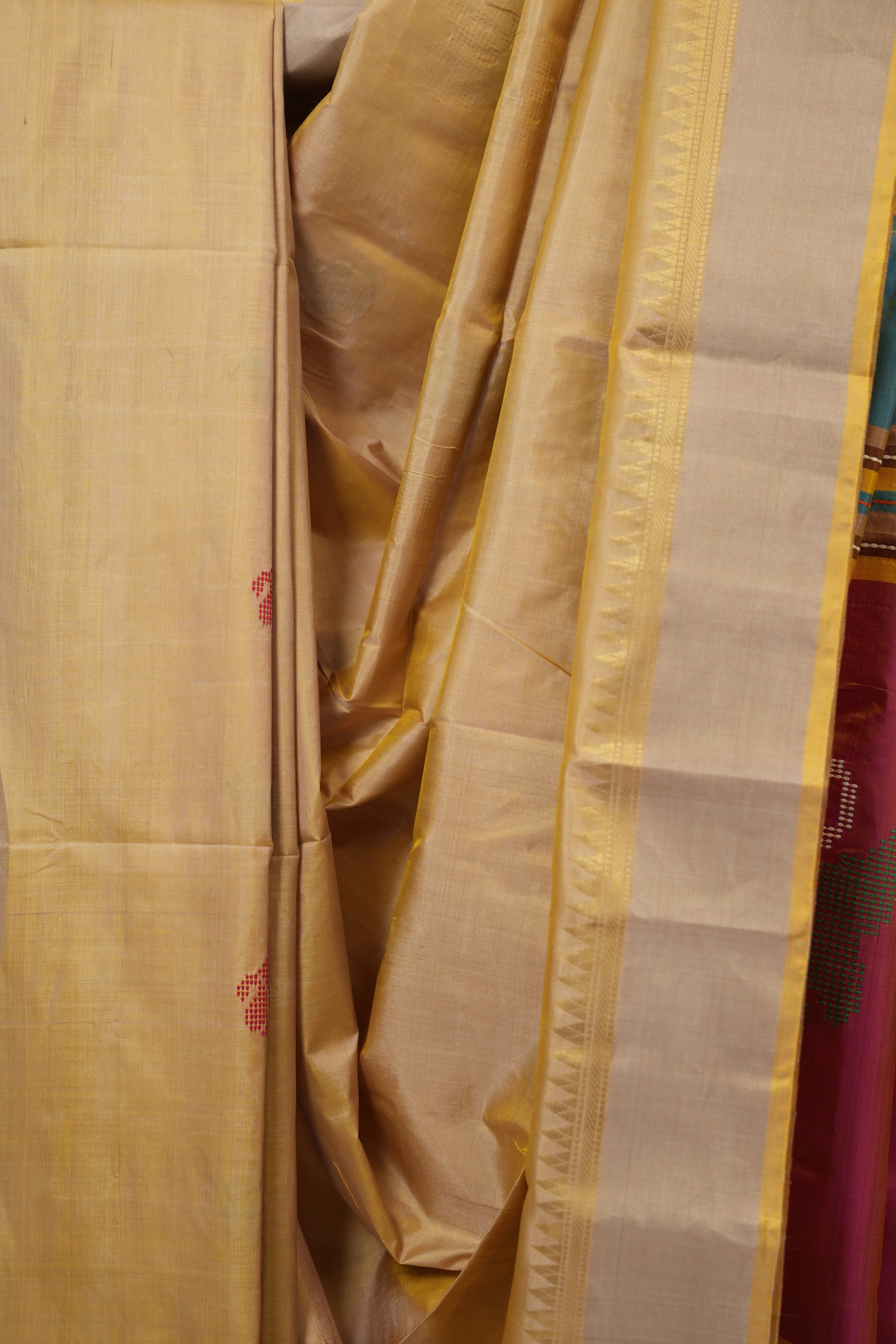 Sand Gold Mulberry Silk Saree - SRSGMSS07