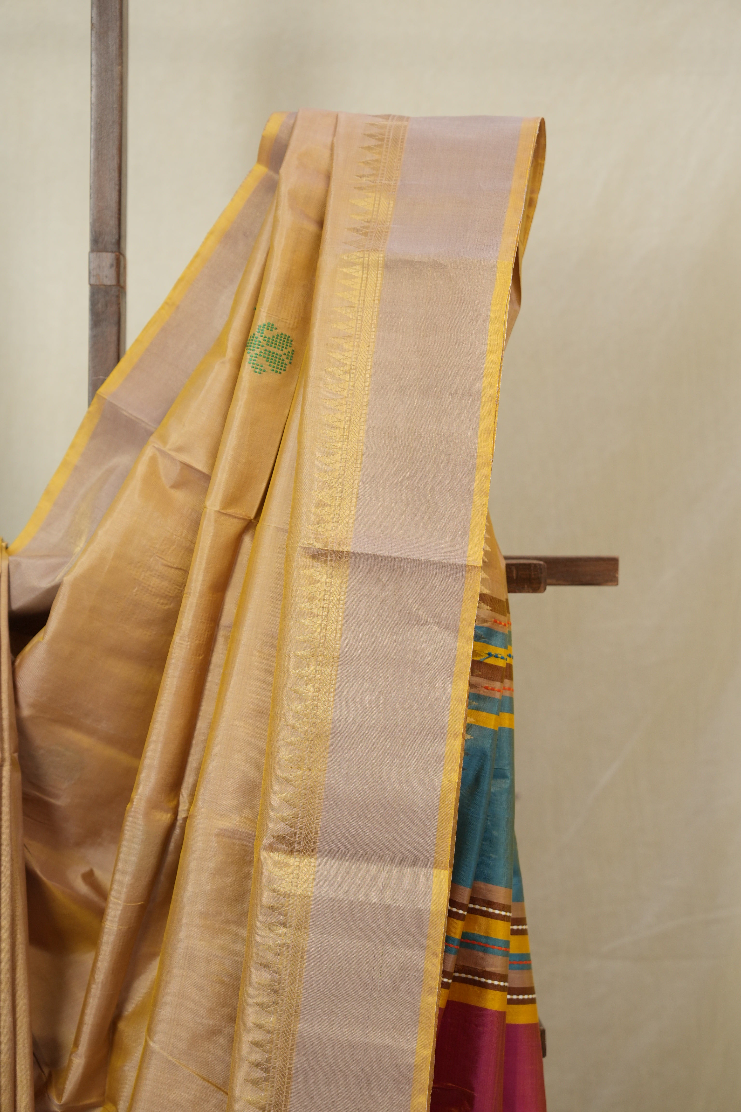 Sand Gold Mulberry Silk Saree - SRSGMSS07