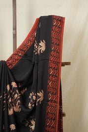 Black HBP Modal Silk Saree - SRBMSS578
