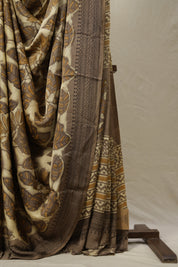 Cream HBP Modal Silk Saree - SRCMSS510