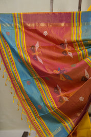 Yellow Mulberry Silk Saree - SRYMSS01
