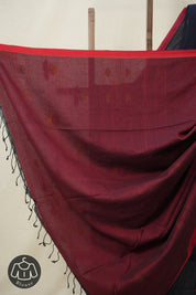 Blue Mul Cotton Jamdani Saree - SRBMCJS183