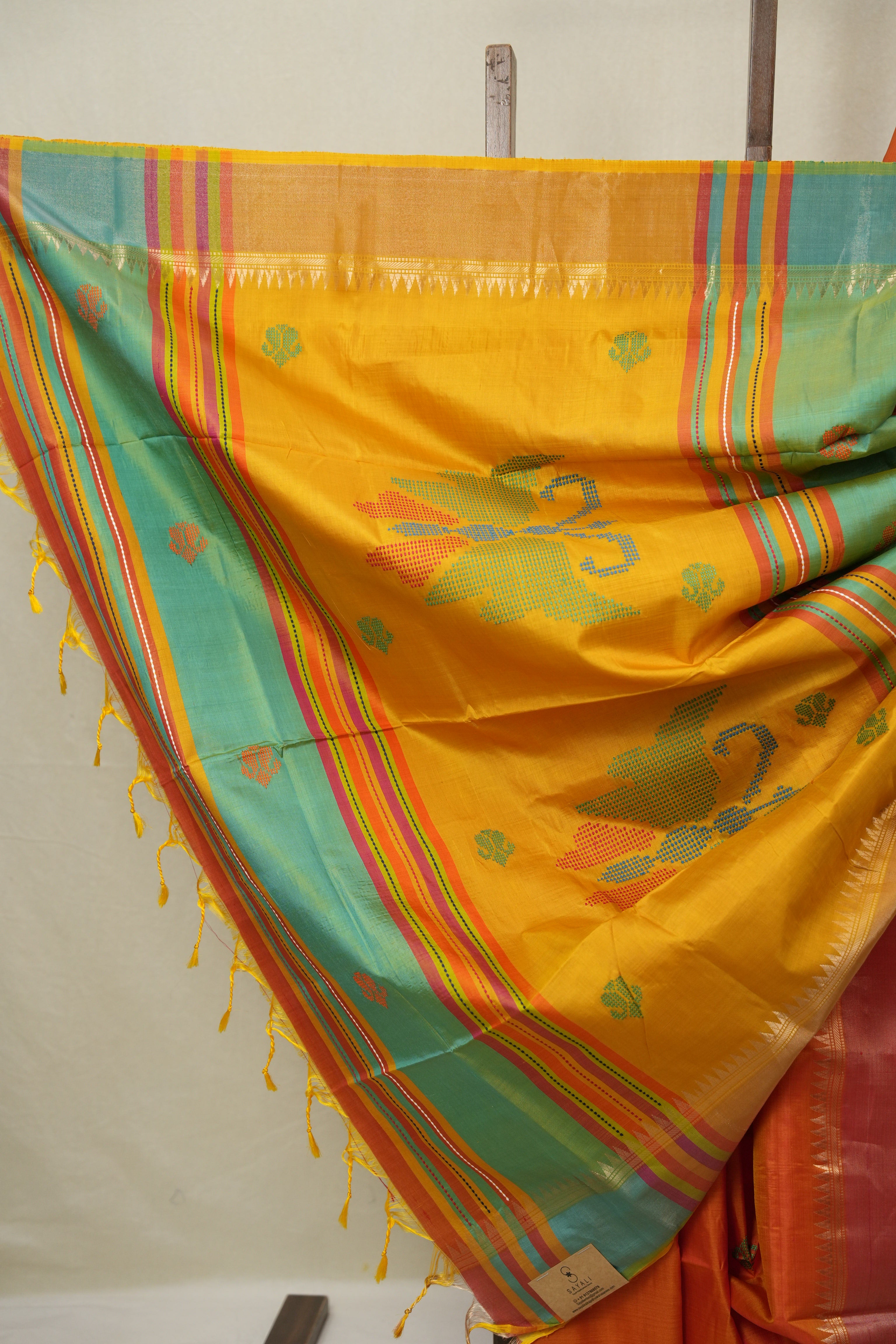 Two Tone Orange Mulberry Silk Saree - SRTTOMSS02