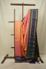 Dual Tone Peach Gadwal Silk Saree - SRDTPGSS664
