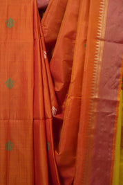 Mustard Orange Mulberry Silk Saree - SRMOMSS03