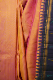 Dual Tone Peach Gadwal Silk Saree - SRDTPGSS664