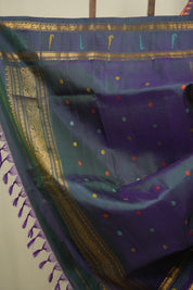 Dual Tone Peach Gadwal Silk Saree - SRDTPGSS664