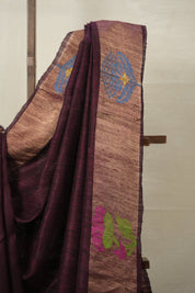 Wine Matka Silk Jamdani Saree - SRWMSJS94
