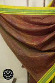 Two Tone Red Cotton Iikal Saree - SRTTRCIS1004