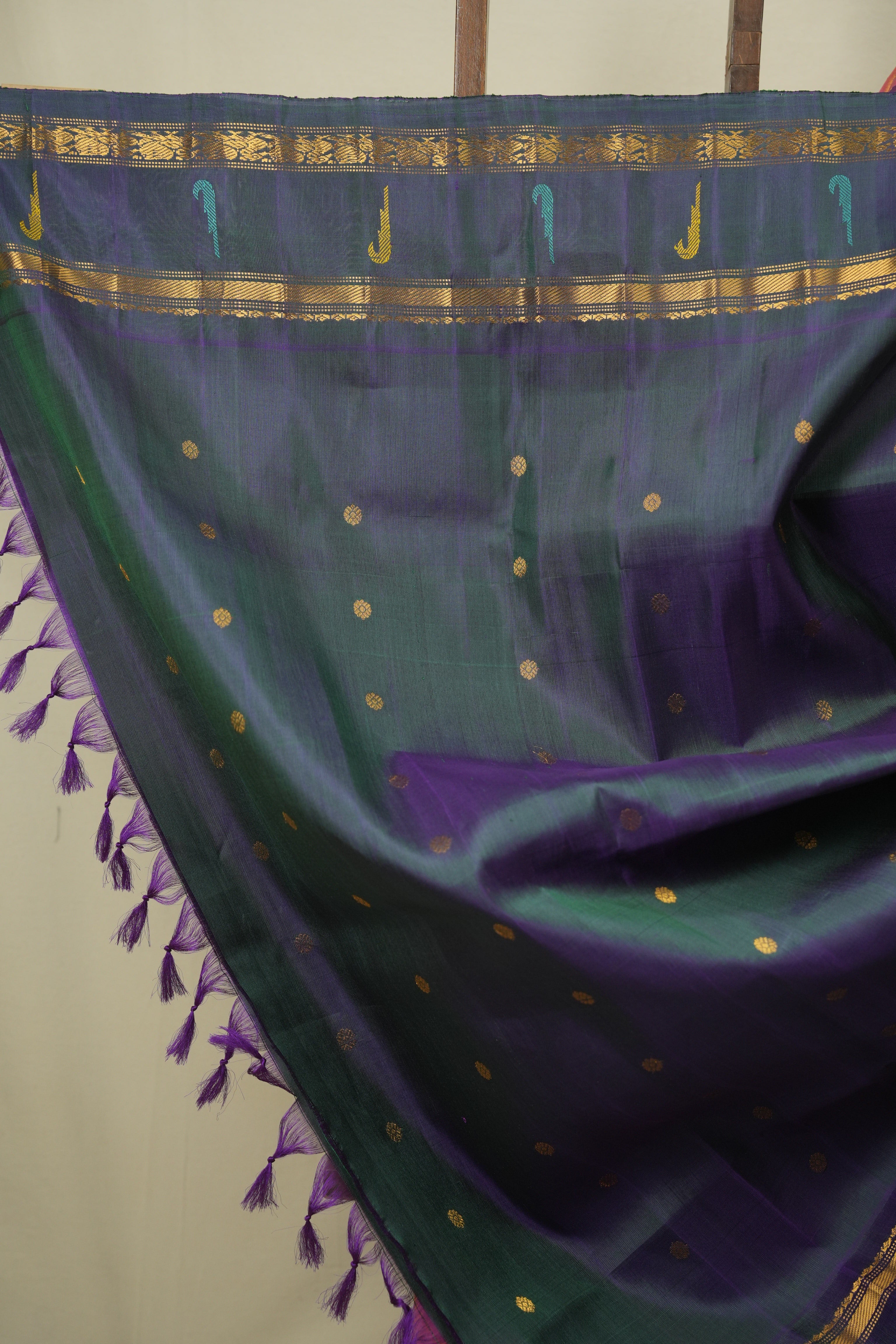 Dual Tone Peach Gadwal Silk Saree - SRDTPGSS664