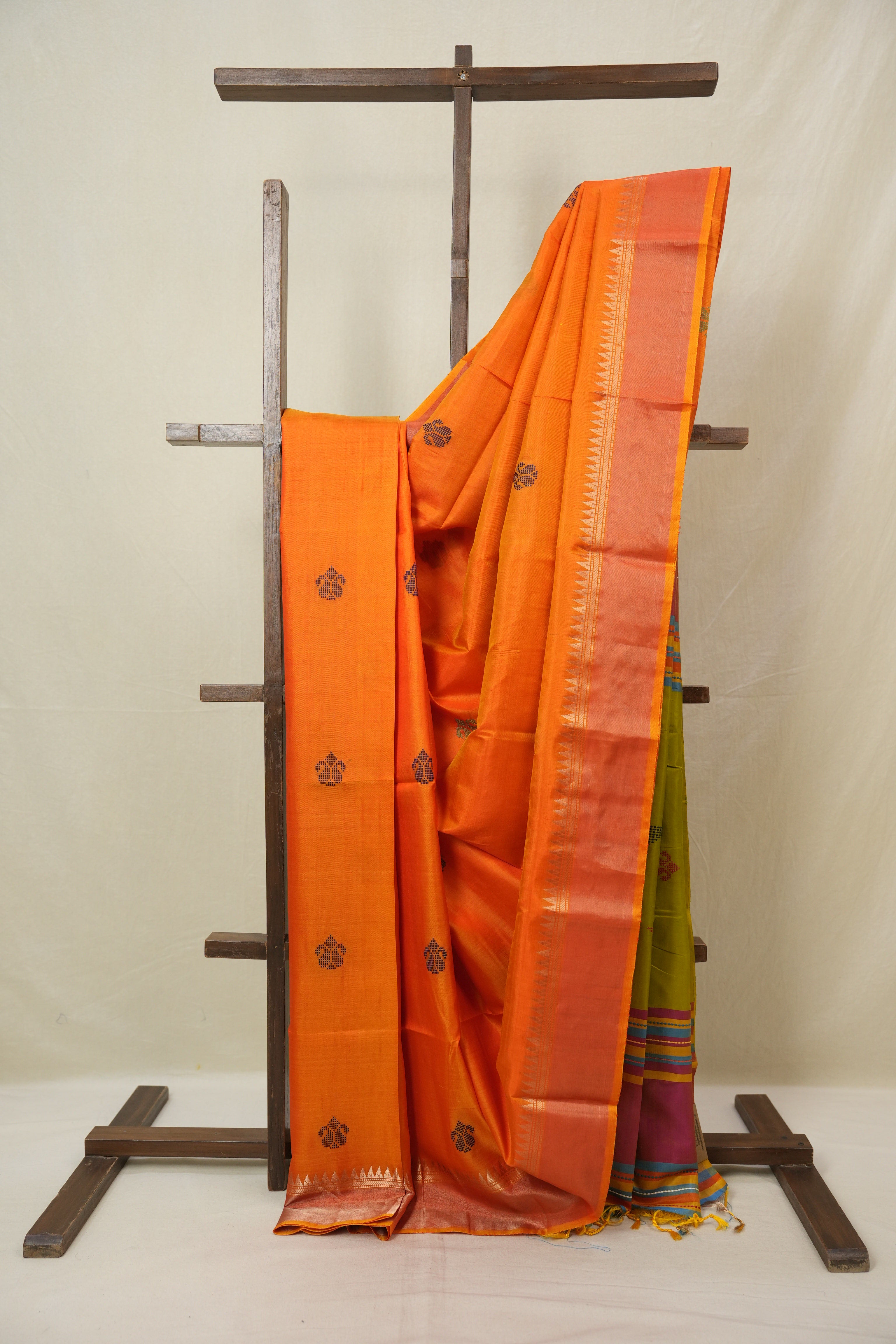 Orange Mulberry Silk Saree - SROMSS04