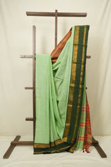 Pista Green Narayan Peth Cotton Saree - SRPGNPCS56