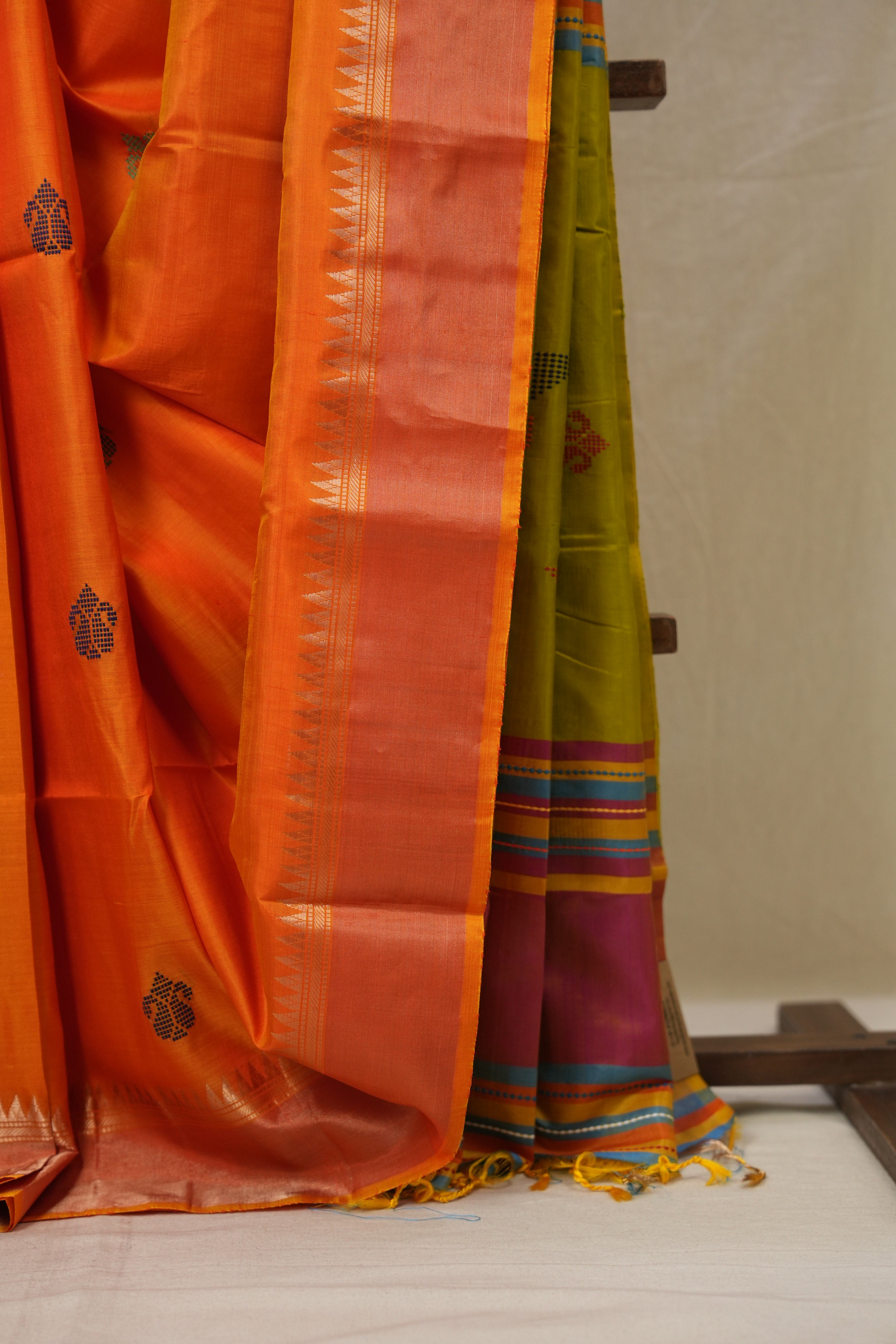 Orange Mulberry Silk Saree - SROMSS04