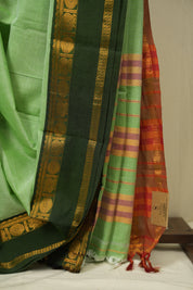 Pista Green Narayan Peth Cotton Saree - SRPGNPCS56