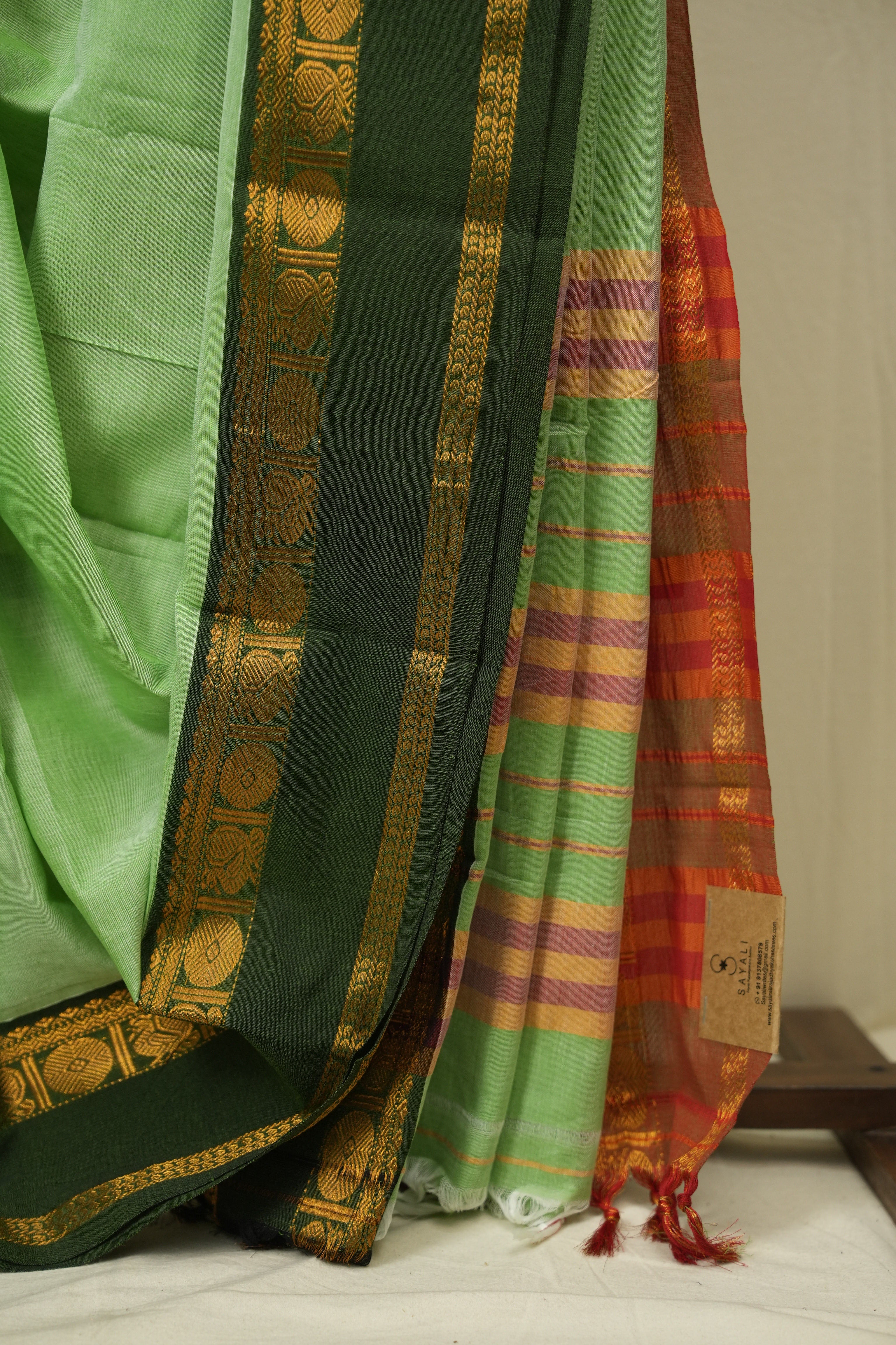 Pista Green Narayan Peth Cotton Saree - SRPGNPCS56