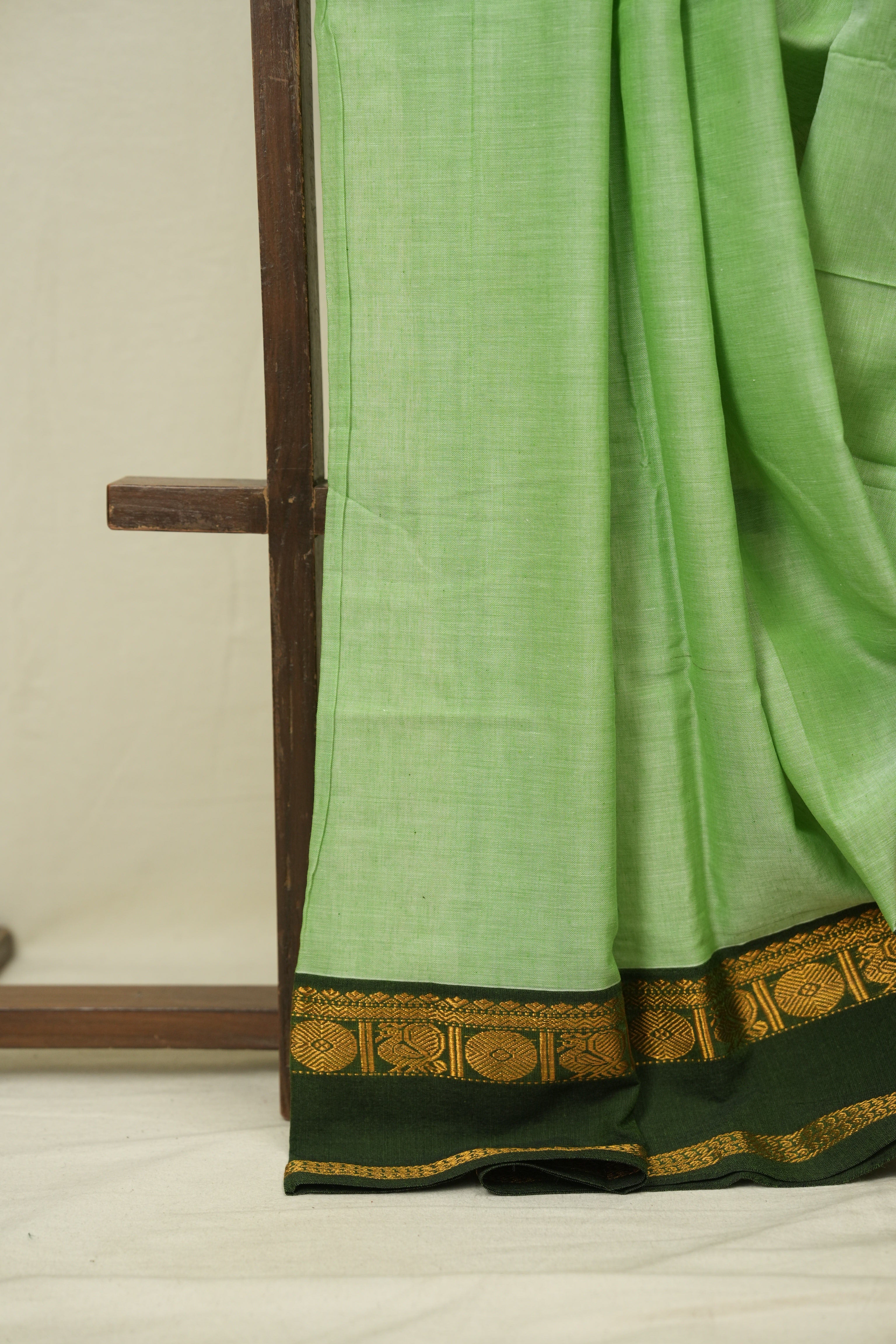 Pista Green Narayan Peth Cotton Saree - SRPGNPCS56
