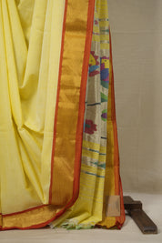Pestle Yellow Cotton Paithani Saree - SRPYCPS668