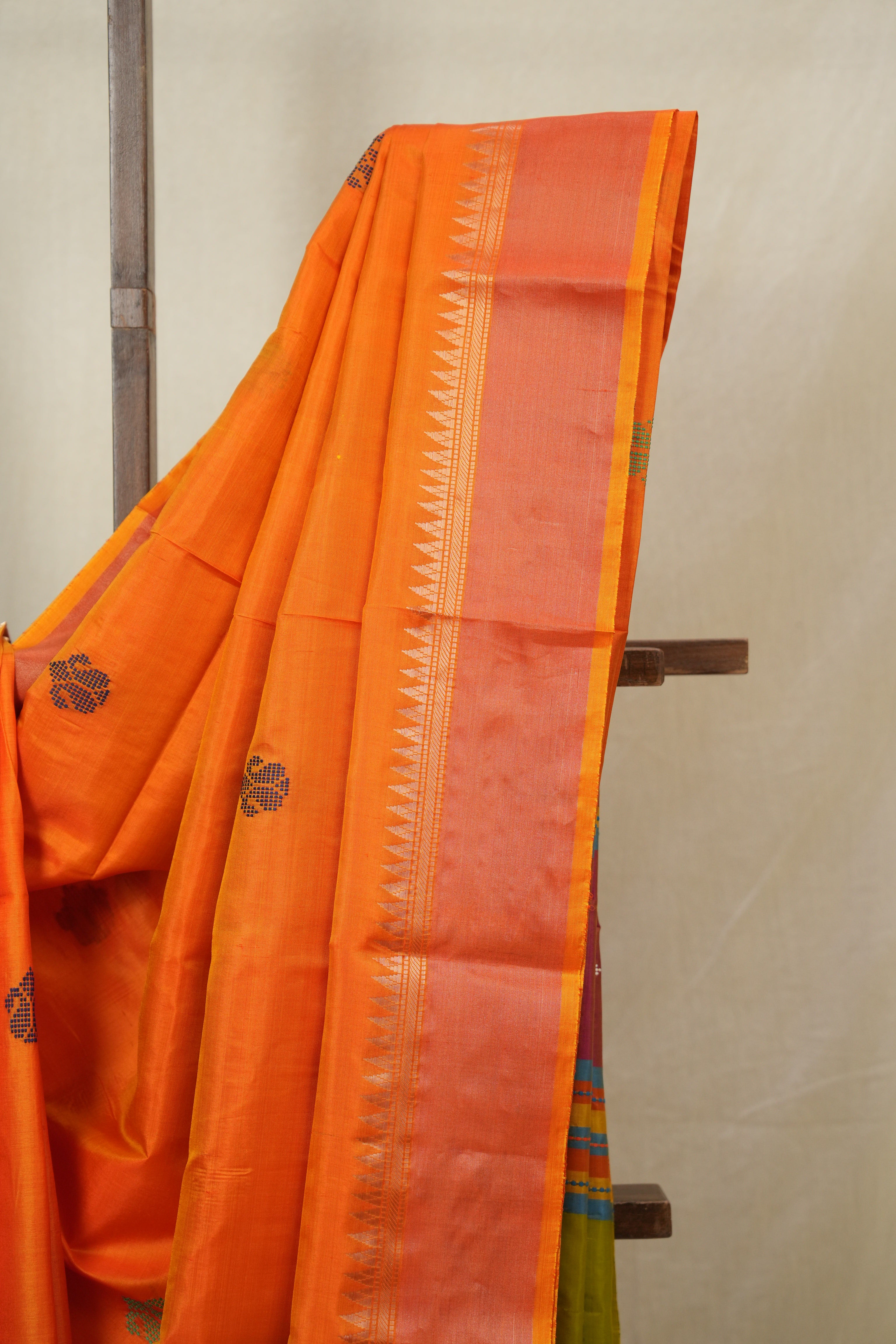 Orange Mulberry Silk Saree - SROMSS04