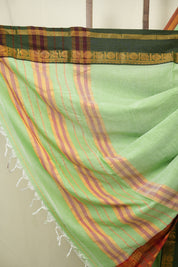 Pista Green Narayan Peth Cotton Saree - SRPGNPCS56