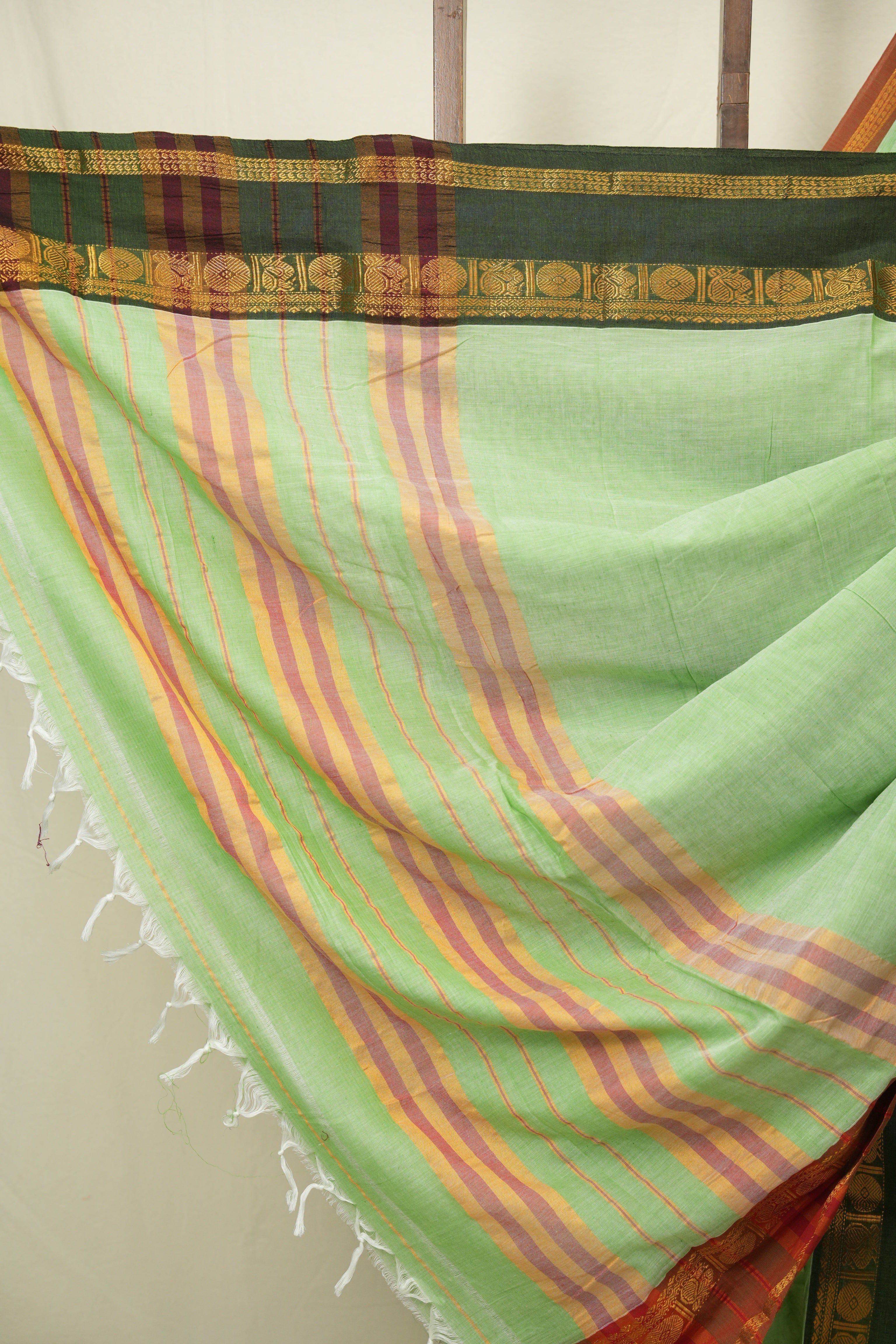 Pista Green Narayan Peth Cotton Saree - SRPGNPCS56