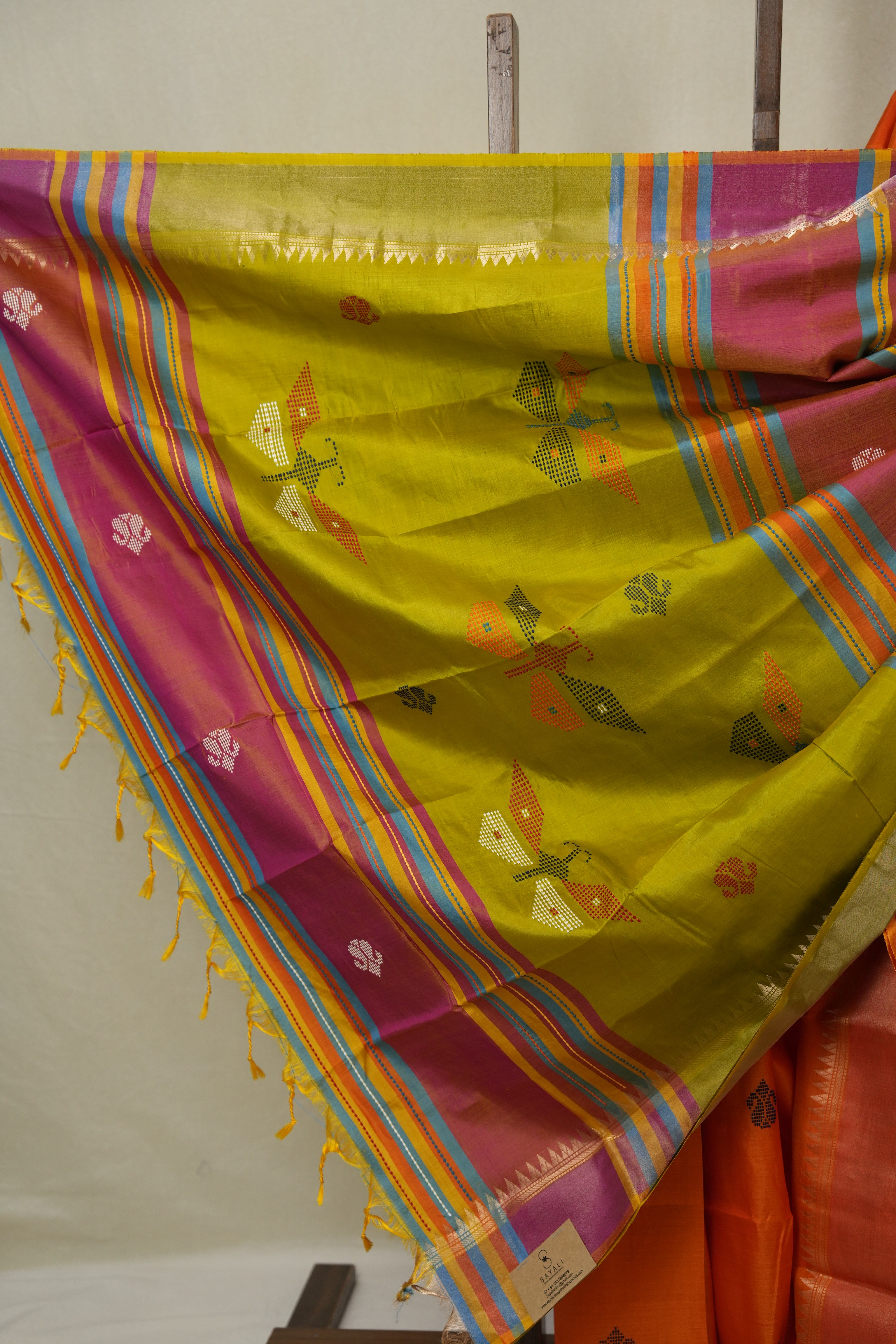 Orange Mulberry Silk Saree - SROMSS04