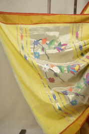 Pestle Yellow Cotton Paithani Saree - SRPYCPS668